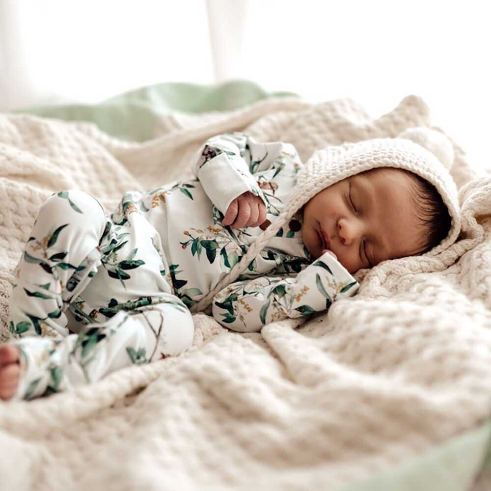 Organic romper - eucalyptus