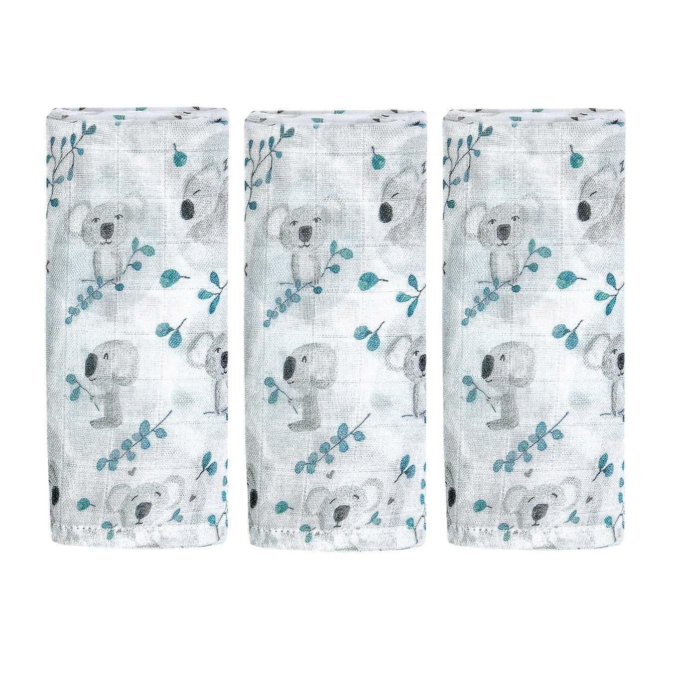 Multi-use bamboo muslin Trio-pack  - Koala