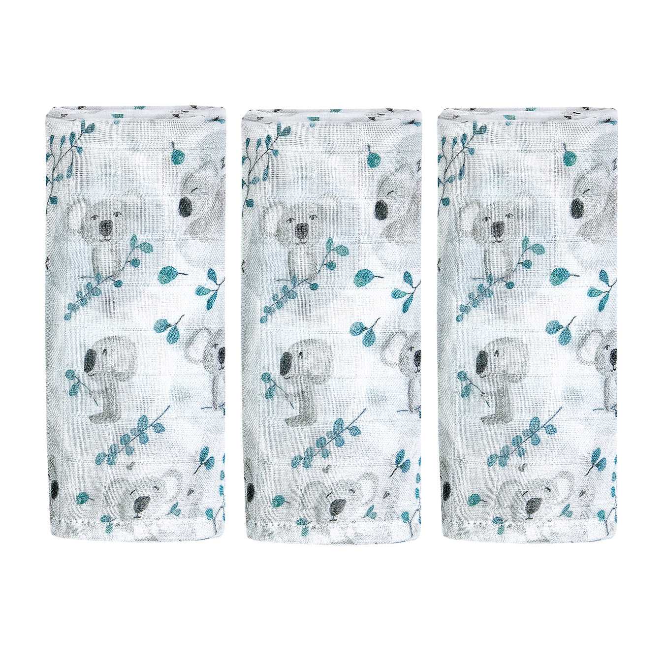 Multi-use bamboo muslin Trio-pack - Koala