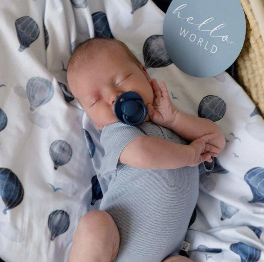 Multi-use swaddle and beanie set - Ocean