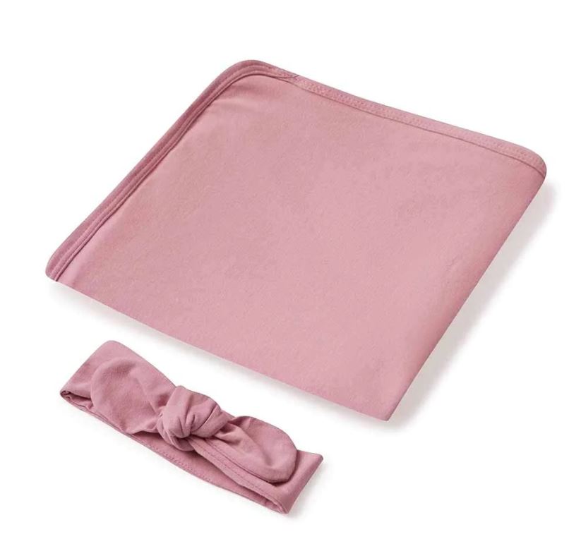 Multi-use swaddle and beanie set - Jewel Pink