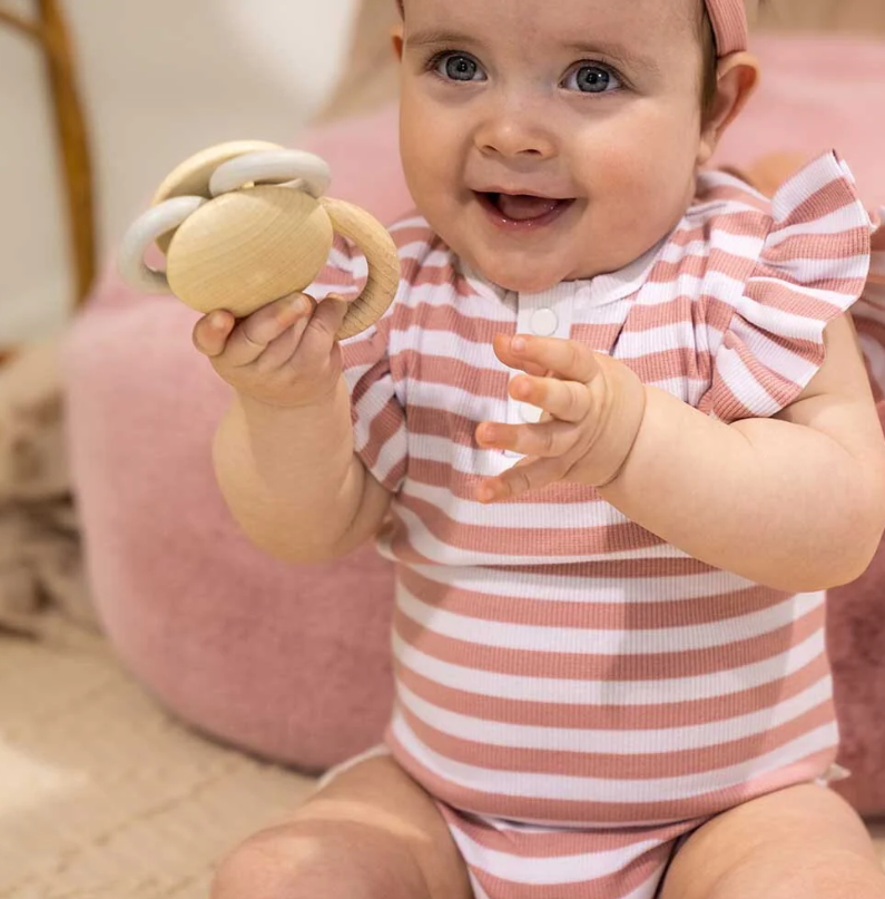 Short-sleeve Body - Pink stripes