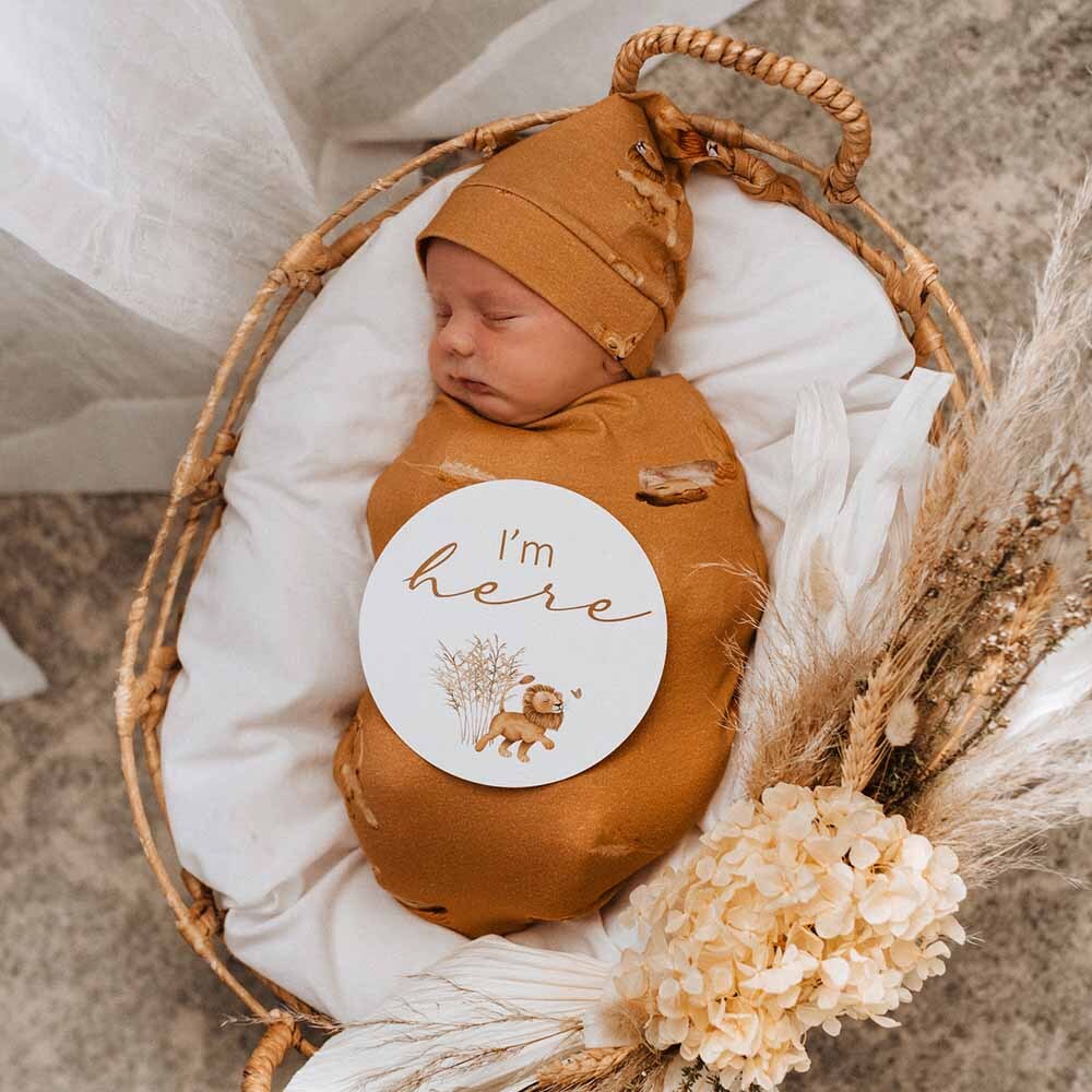 Cartes premières fois de bébé - Lion