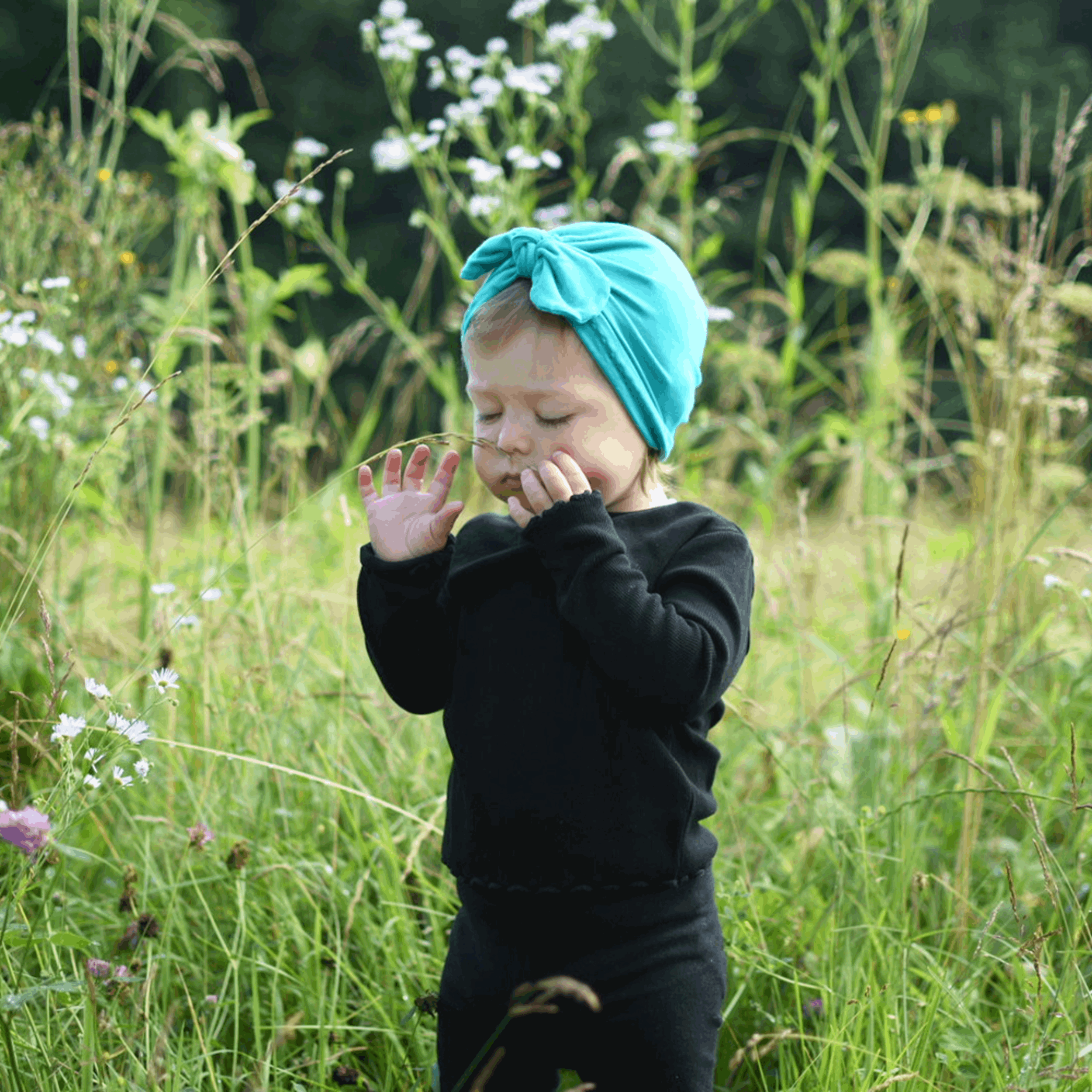 Bamboo baby turban - Blue