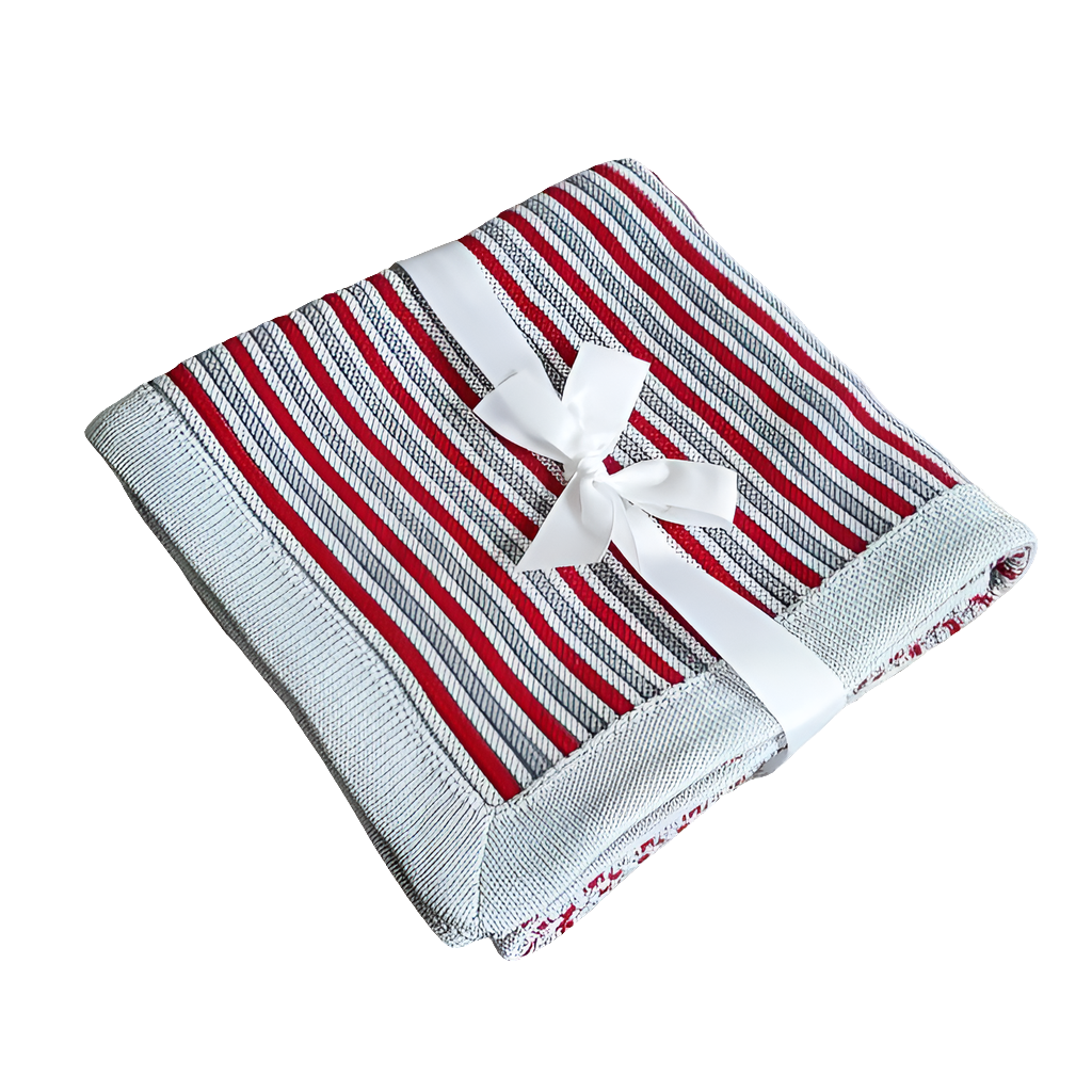 Spring & autumn blanket - Red&Grey