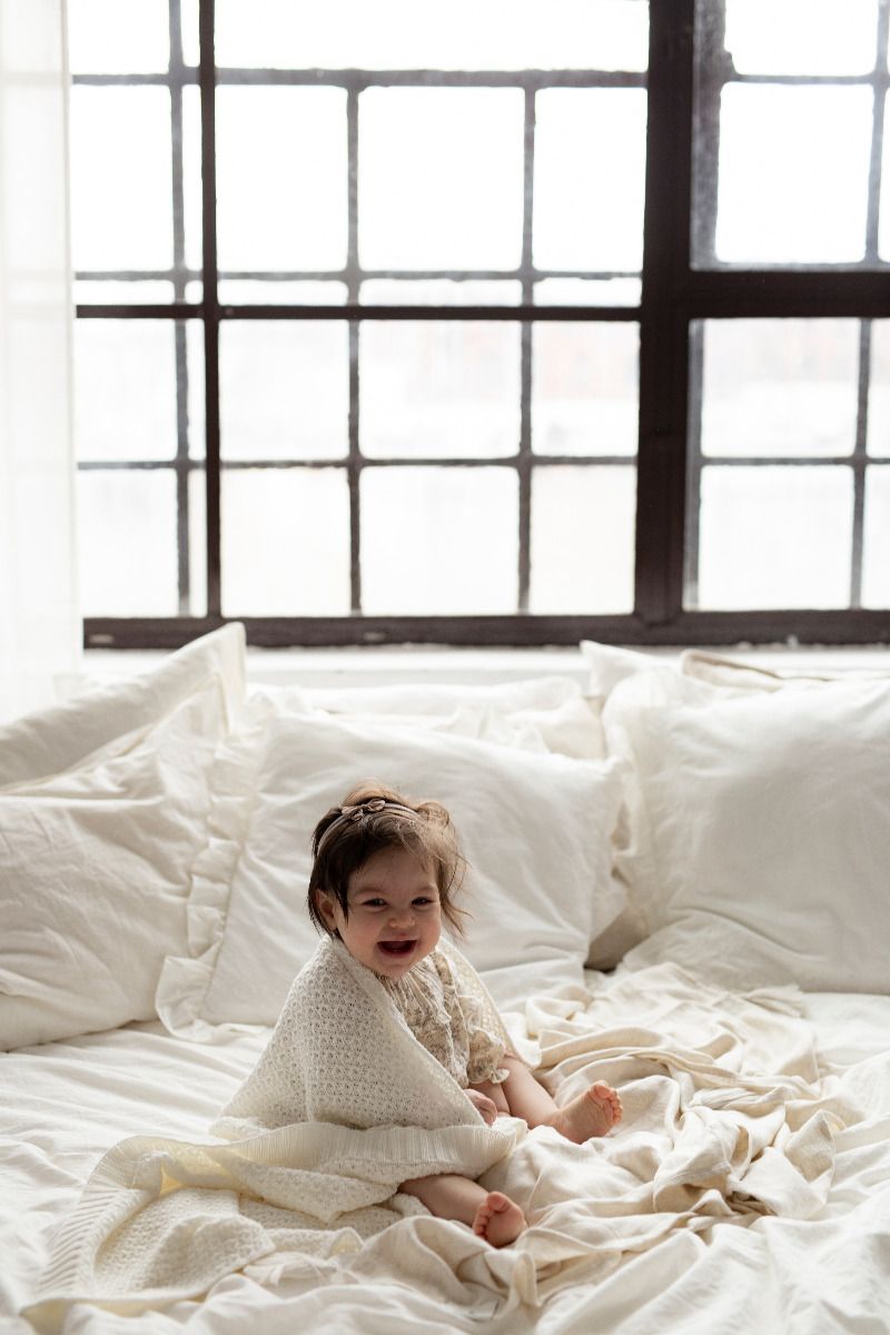 Couverture bébé en bambou - Cream chain