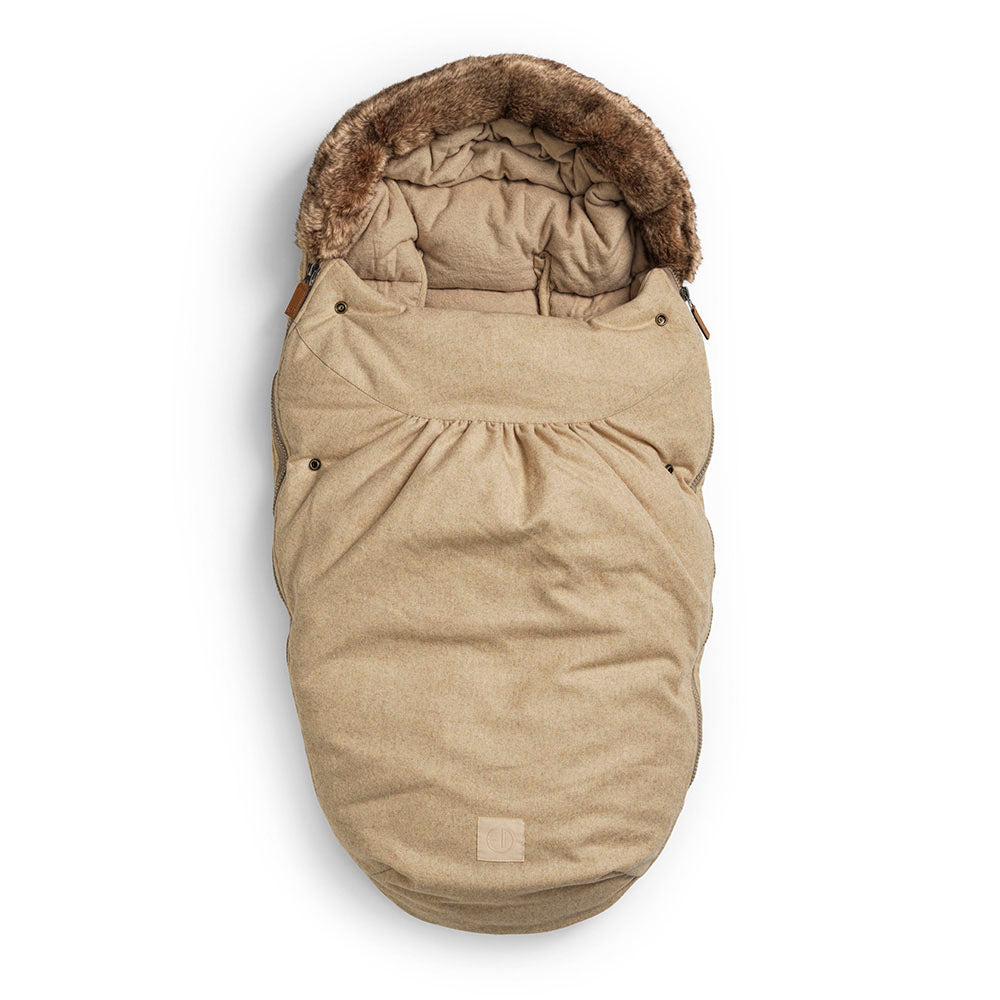 Wool Footmuff Elodie details - Pure khaki