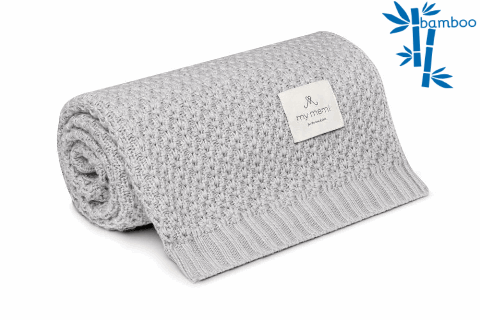 Bamboo Baby Blanket - Chain Light Grey