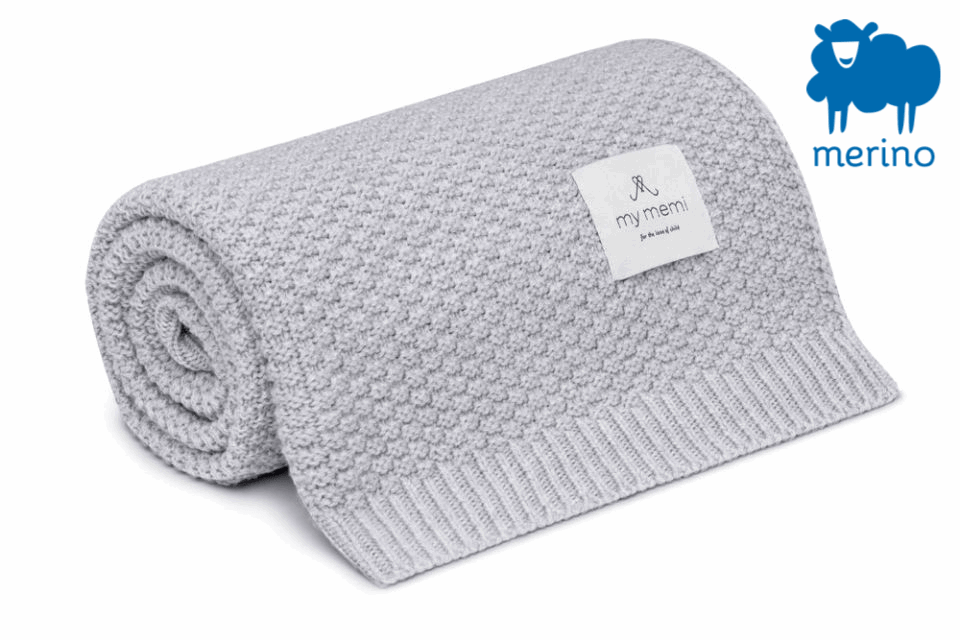 Merino baby blanket - Classic Grey