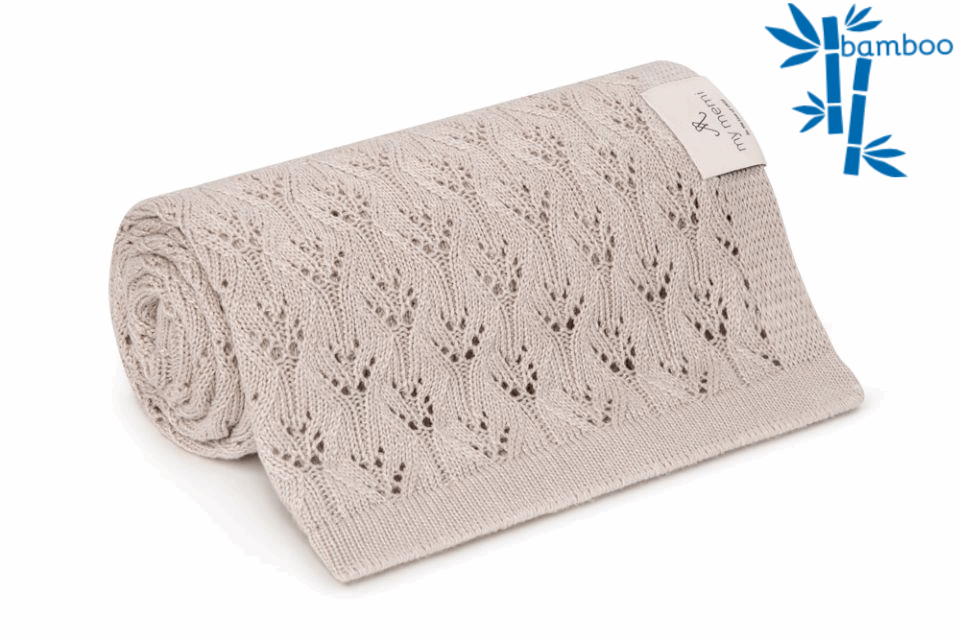 Bamboo Baby Blanket - Airy Weave Light Beige