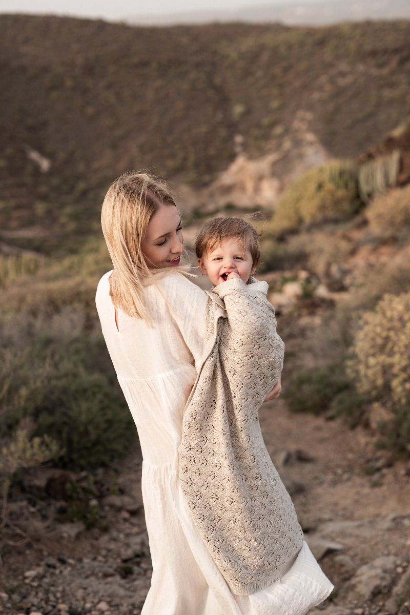 Bamboo Baby Blanket - Airy Weave Light Beige
