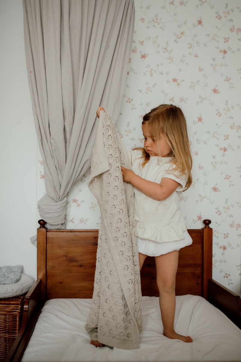 Bamboo Baby Blanket - Airy Weave Light Beige