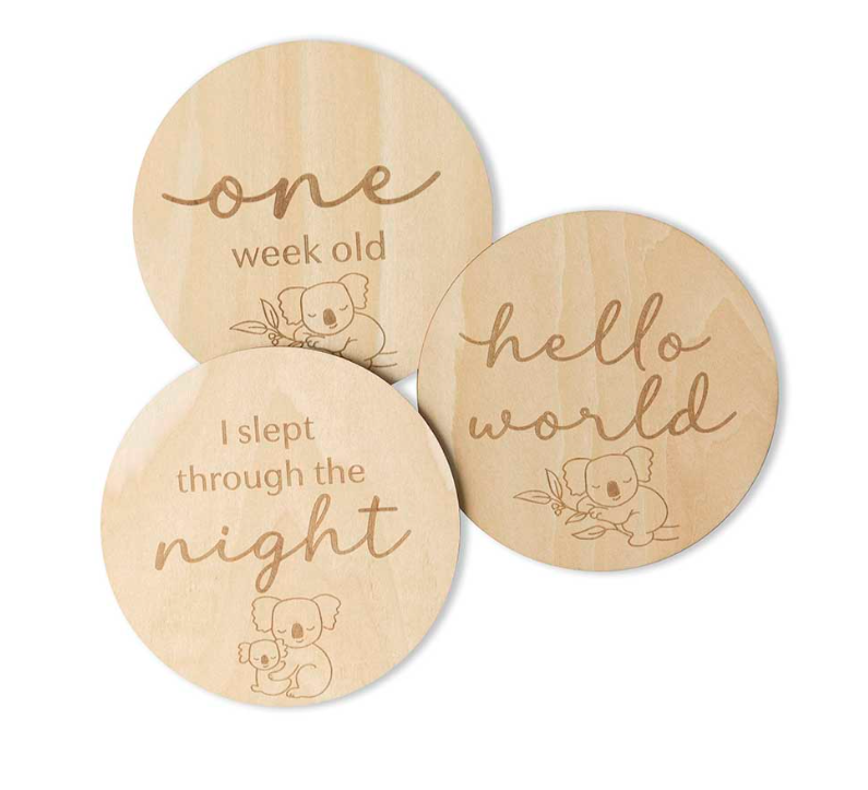 Milestone cards wooden Koala