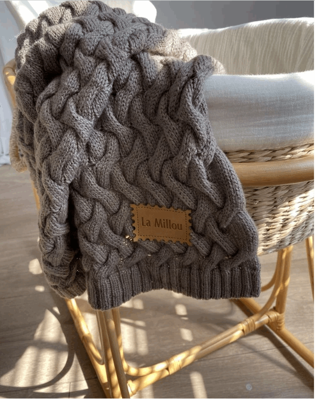 Merino baby blanket - Chocolate