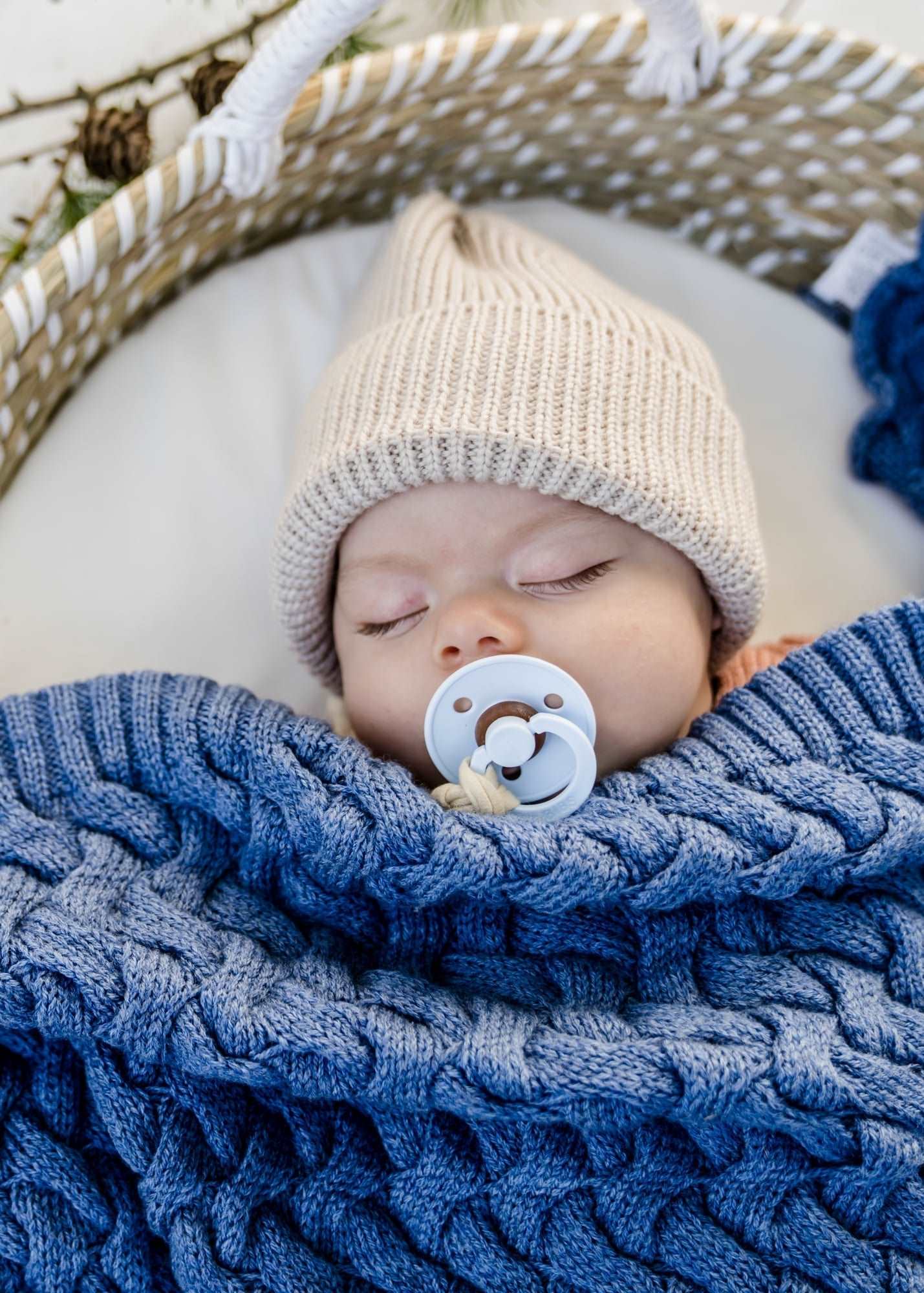 Merino baby blanket - Blue