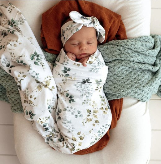 Multi-use swaddle and beanie set - Eden