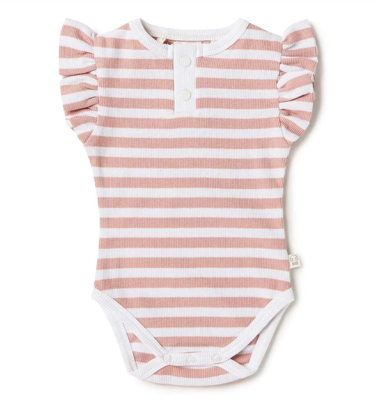 Short-sleeve Body - Pink stripes