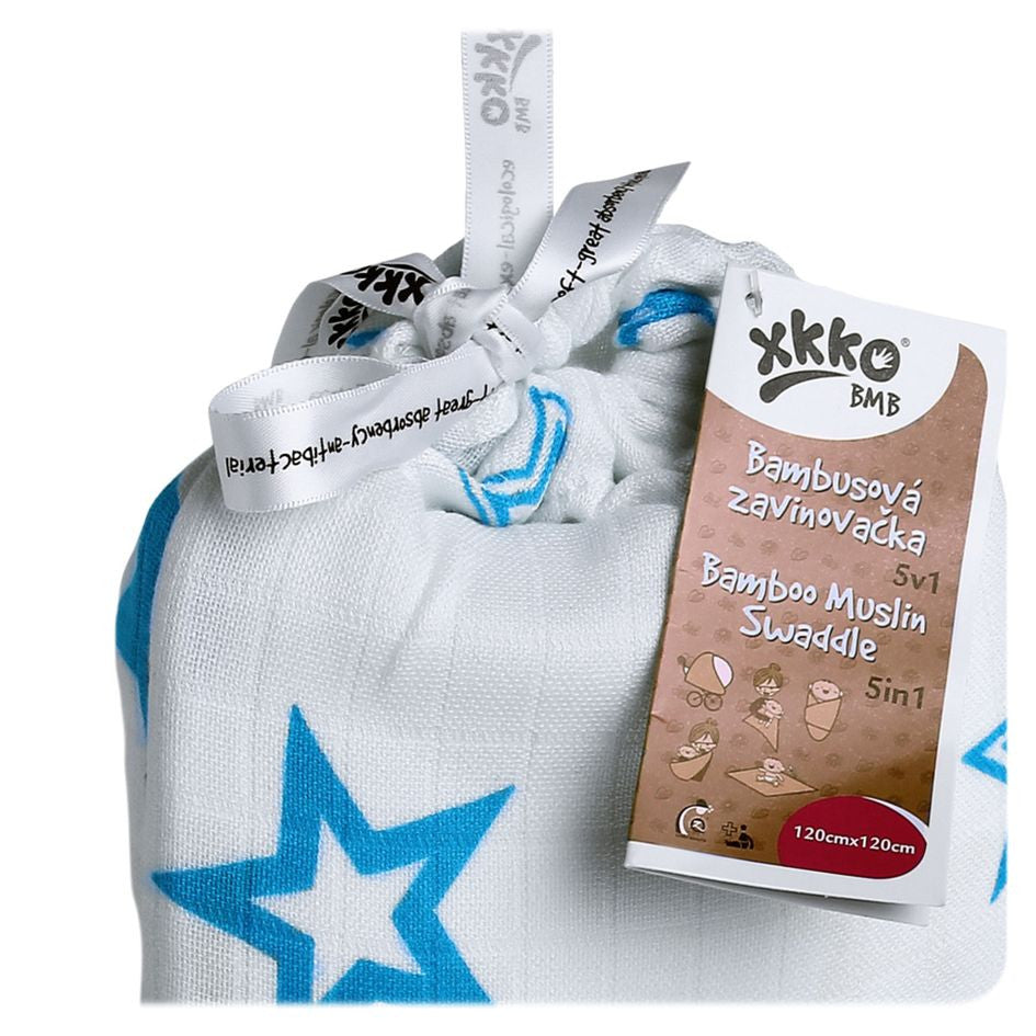 Multi-use swaddle - cyan stars
