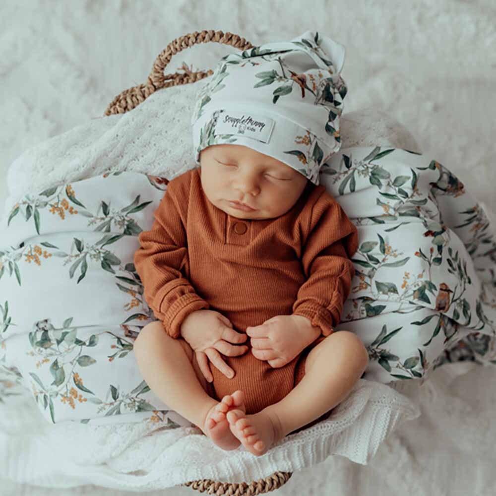 Multi-use swaddle and beanie set - Eucalyptus