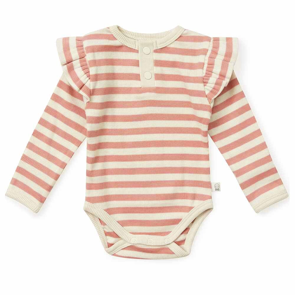 Baby-Langarm body - Rose
