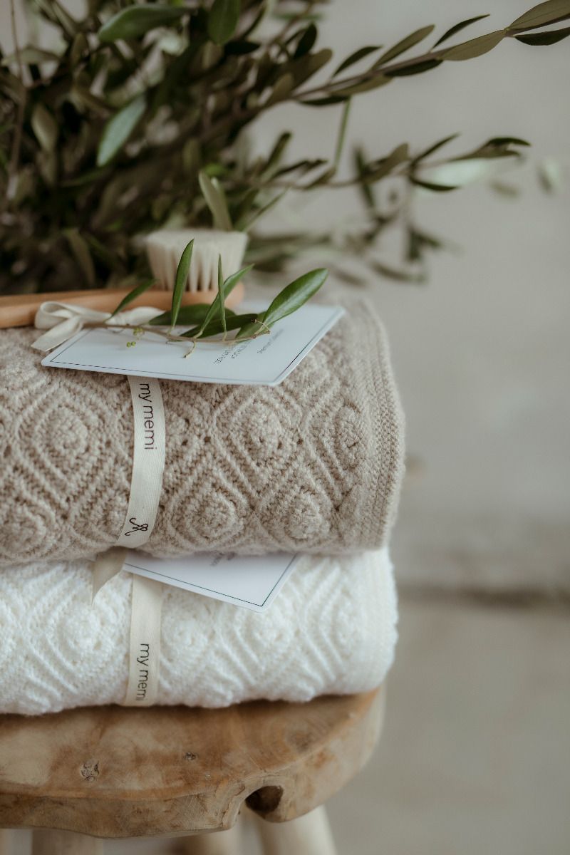 Merino baby blanket - Pearl Beige