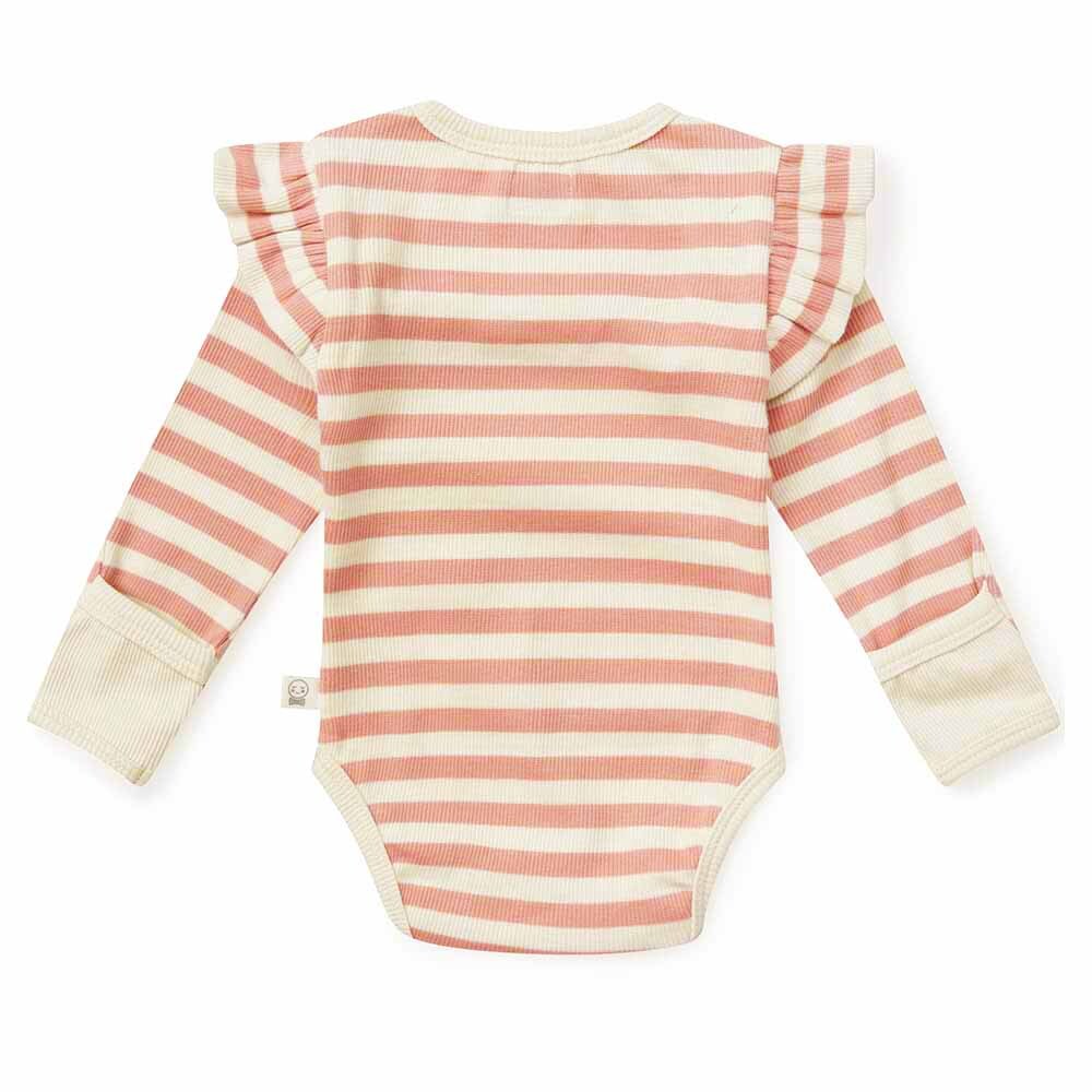 Baby-Langarm body - Rose