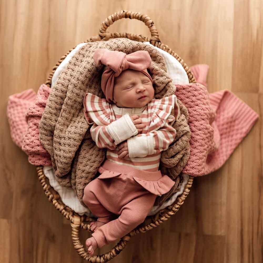 Baby-Langarm body - Rose