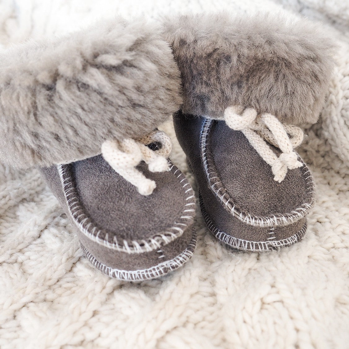 Chaussures bébé en cuir de mouton - Grey