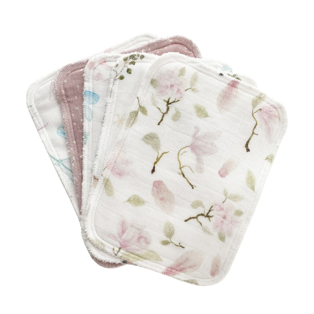 Bamboo washcloth 5pack - Pink