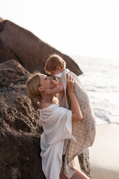 Bamboo Baby Blanket - Airy Weave Light Beige