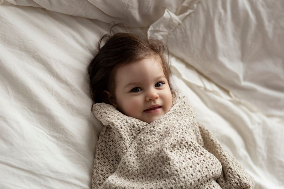 Bambus Babydecke - Light Beige Chain