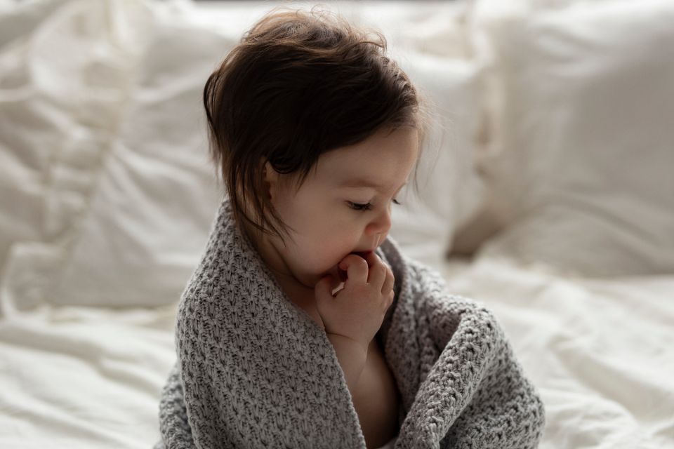 Bamboo Baby Blanket - Chain Light Grey