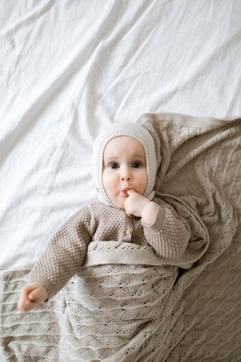 Bamboo Baby Blanket - Airy Weave Light Beige