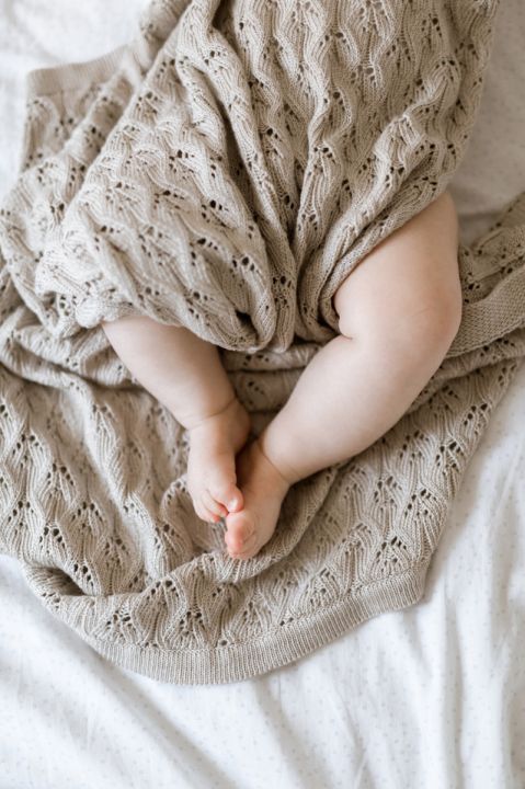 Bamboo Baby Blanket - Airy Weave Light Beige