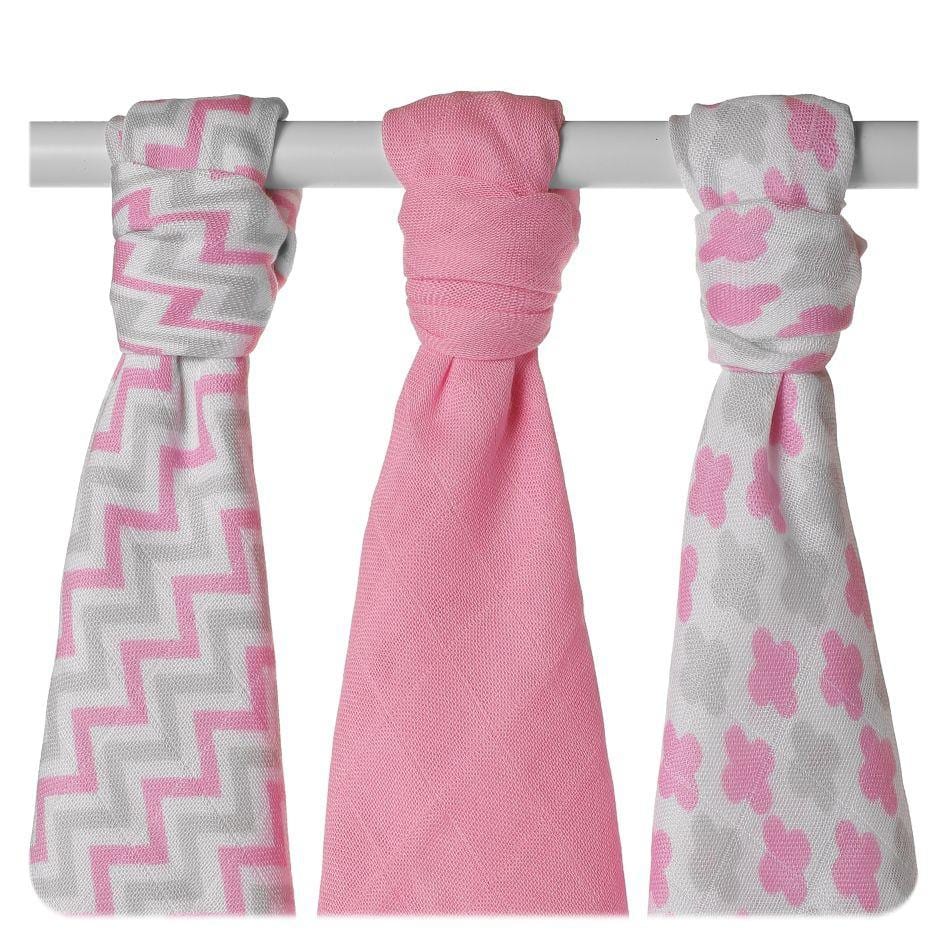 Multi-use bamboo muslin Trio-pack  - Scandinavian baby pink - Mamastore