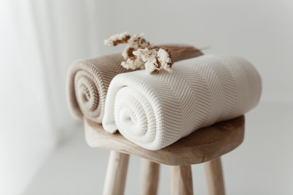 Couverture bébé en bambou - Classy cream.