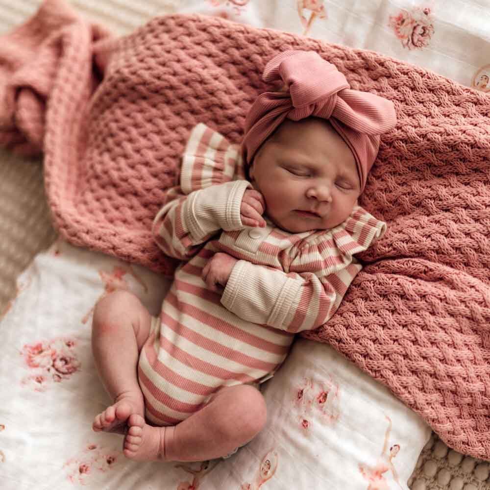Baby-Langarm body - Rose