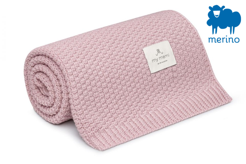 Merino baby blanket - Classic Powder Pink