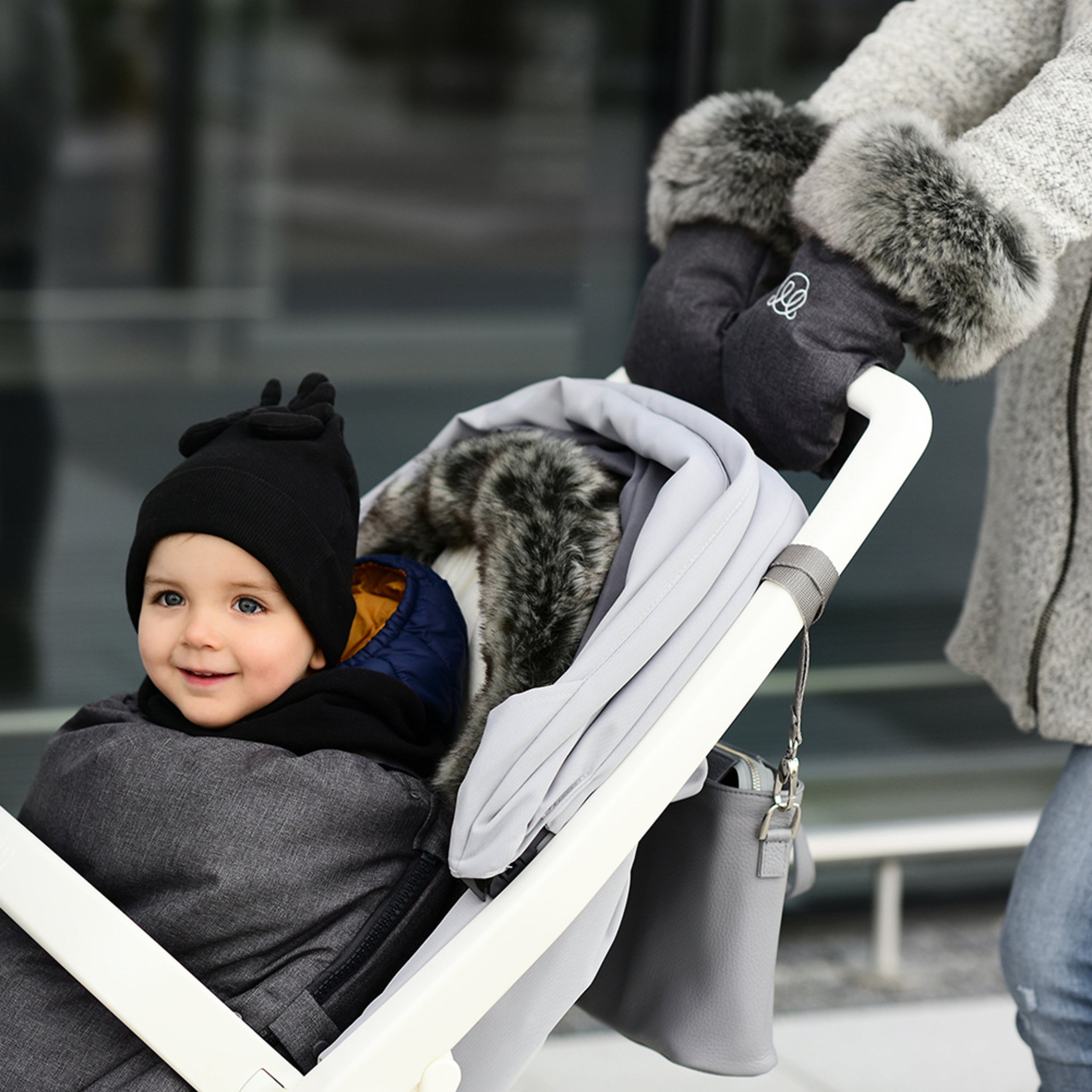 Stroller handmuffs - Elegant beige