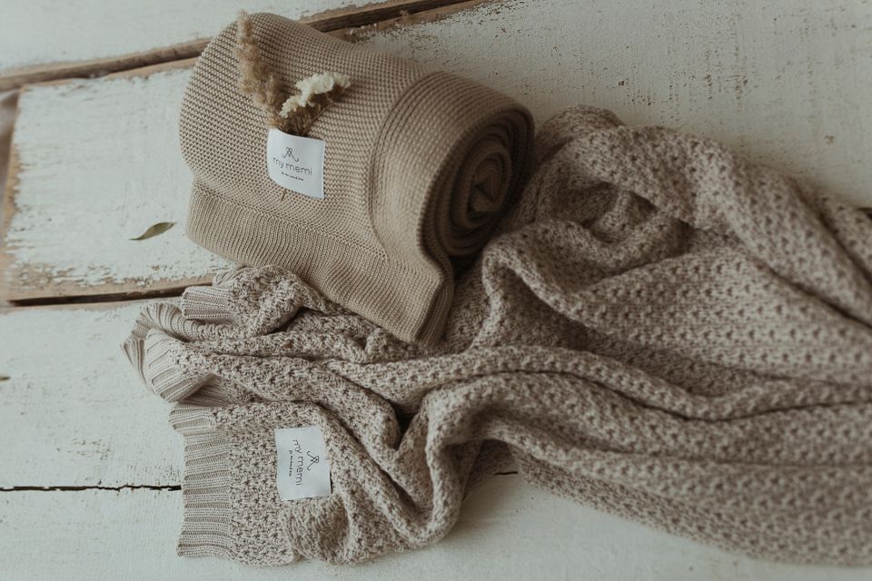 Bambus Babydecke - Light Beige Chain