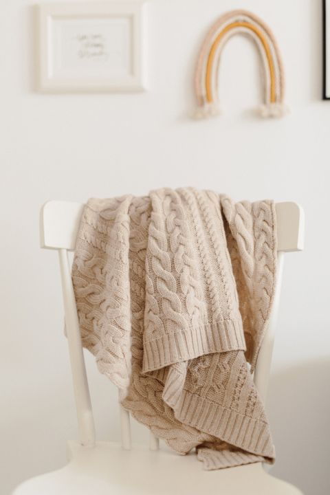 Merino baby blanket - Braided Beige