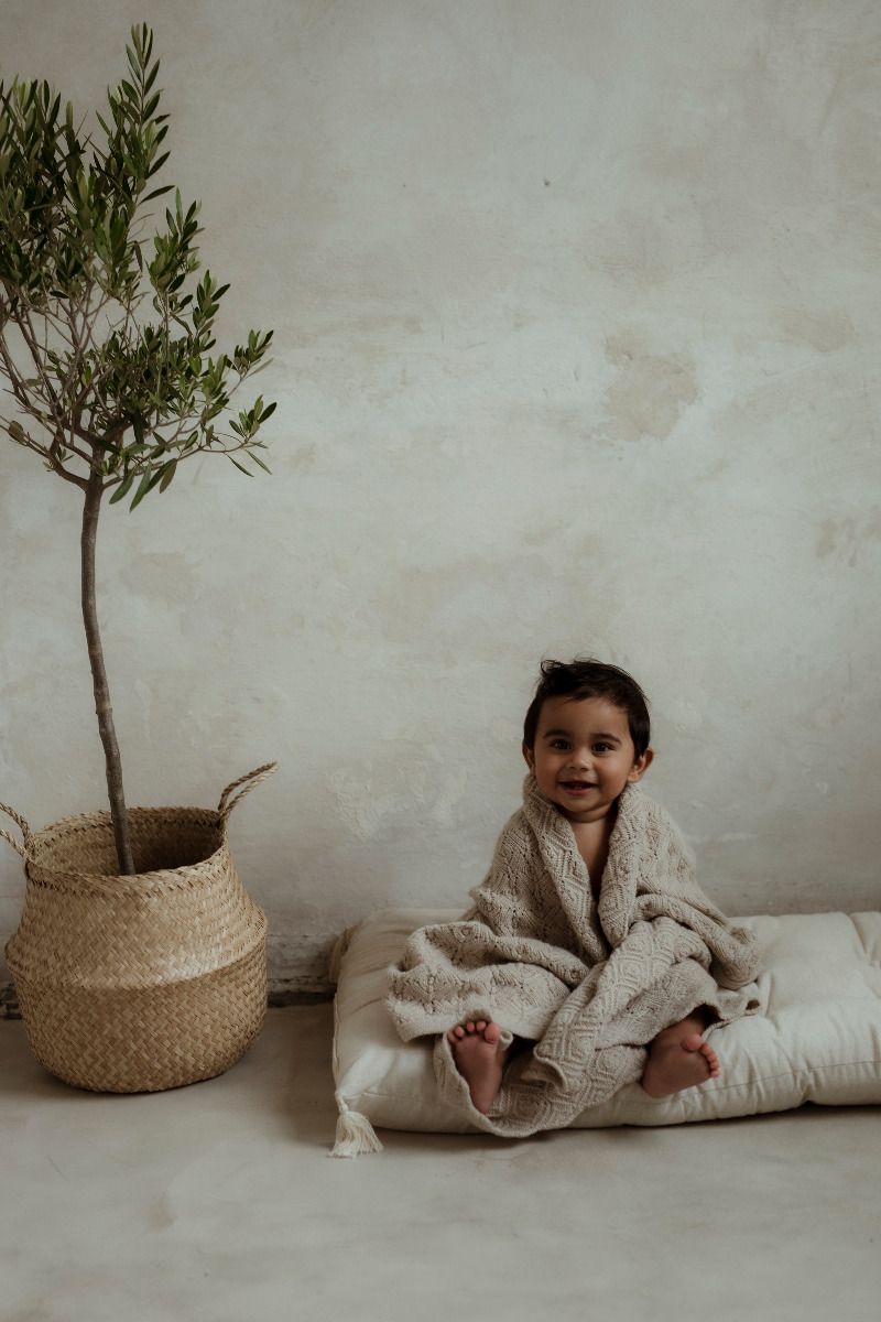Merino baby blanket - Pearl Beige