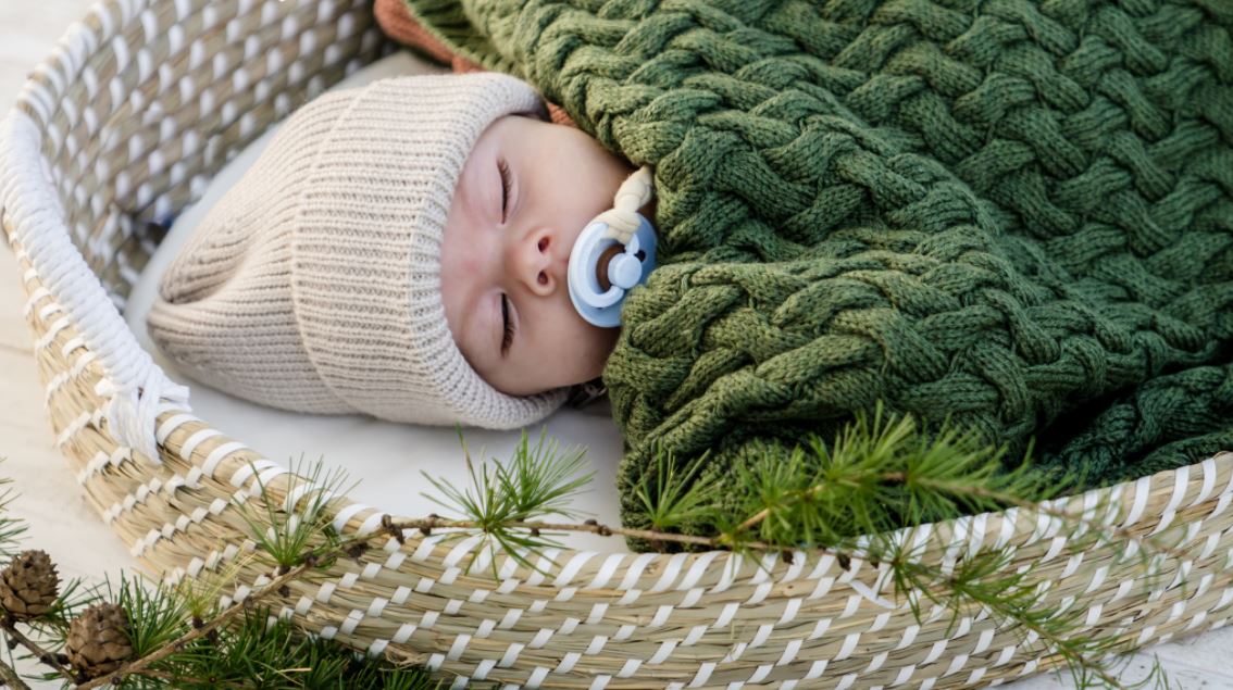 Merino baby blanket - Stoned green