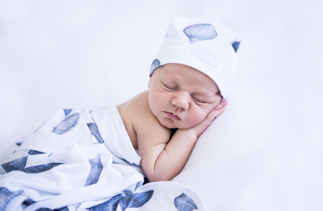 Multi-use swaddle and beanie set - Ocean