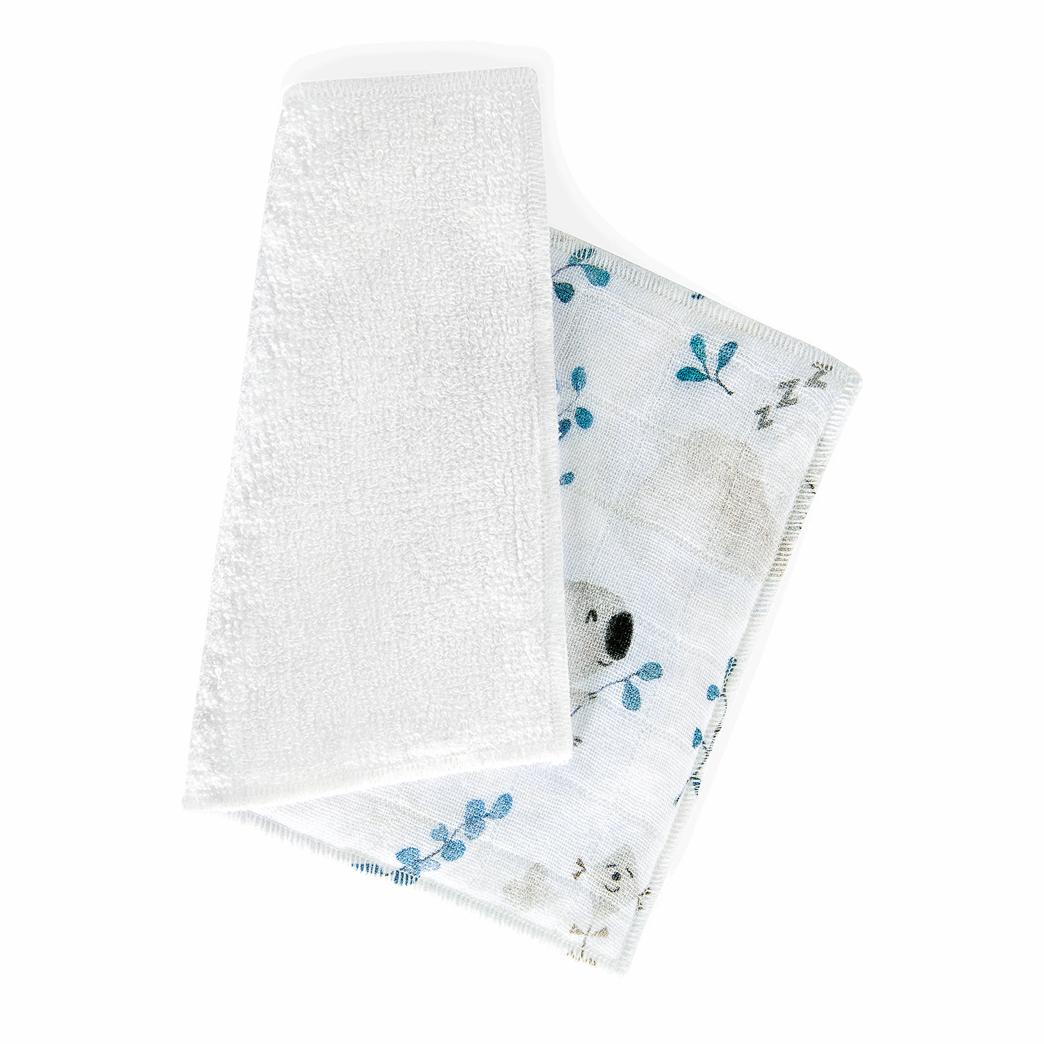 Bamboo washcloth 5pack - Blue/silver