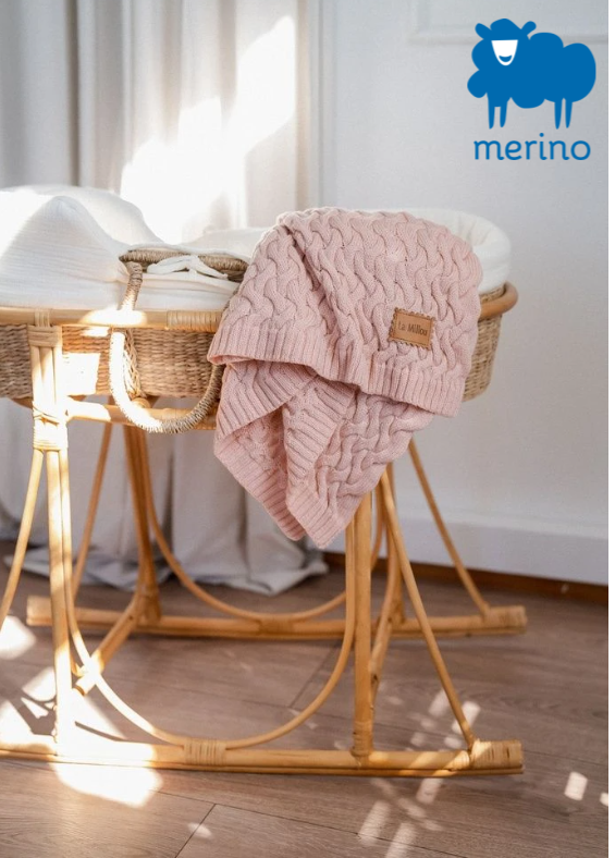 Merino Babydecke - Pink