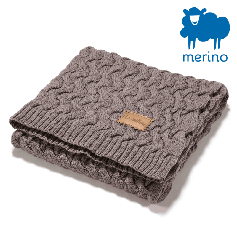 Merino baby blanket - Chocolate