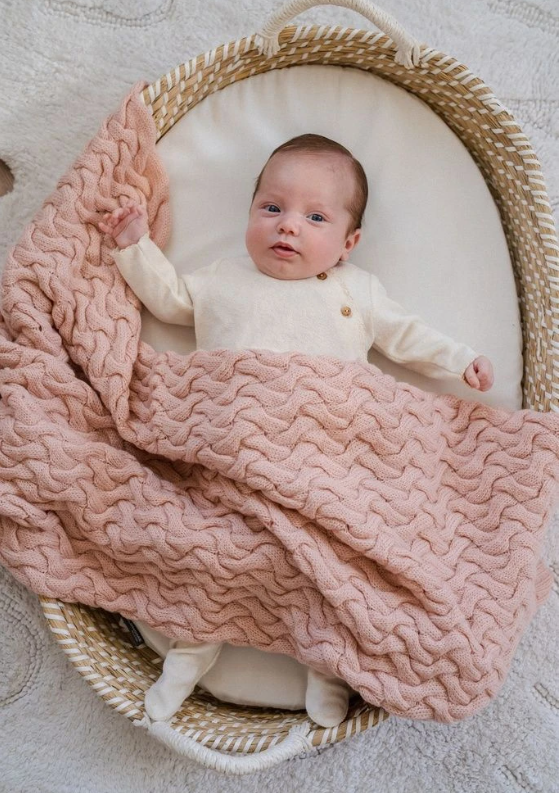 Merino baby blanket - Pink