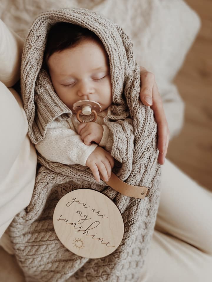 Merino baby blanket - Stoned green