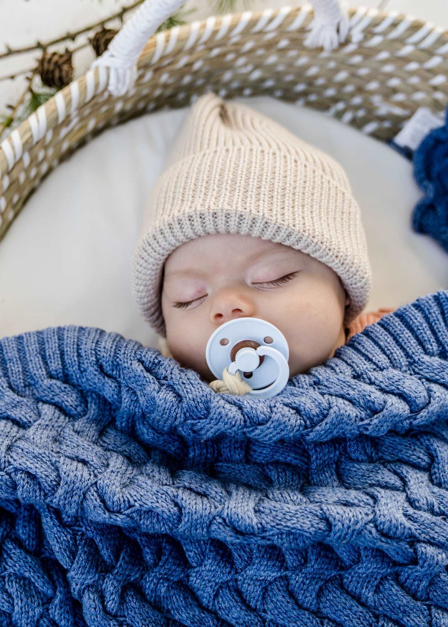 Merino baby blanket - Blue